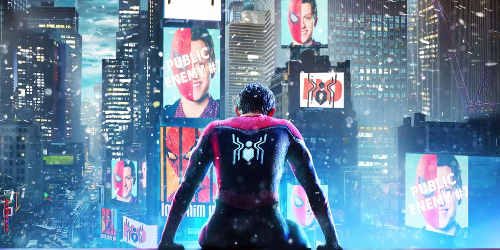 Pôster Internacional de Homem-Aranha: Sem Volta para Casa mostra Peter Parker na Times Square Em Meio a Nevasca