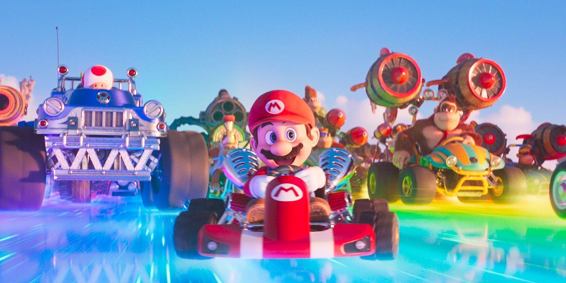 A cena de Mario Kart Chase no filme Super Mario Bros