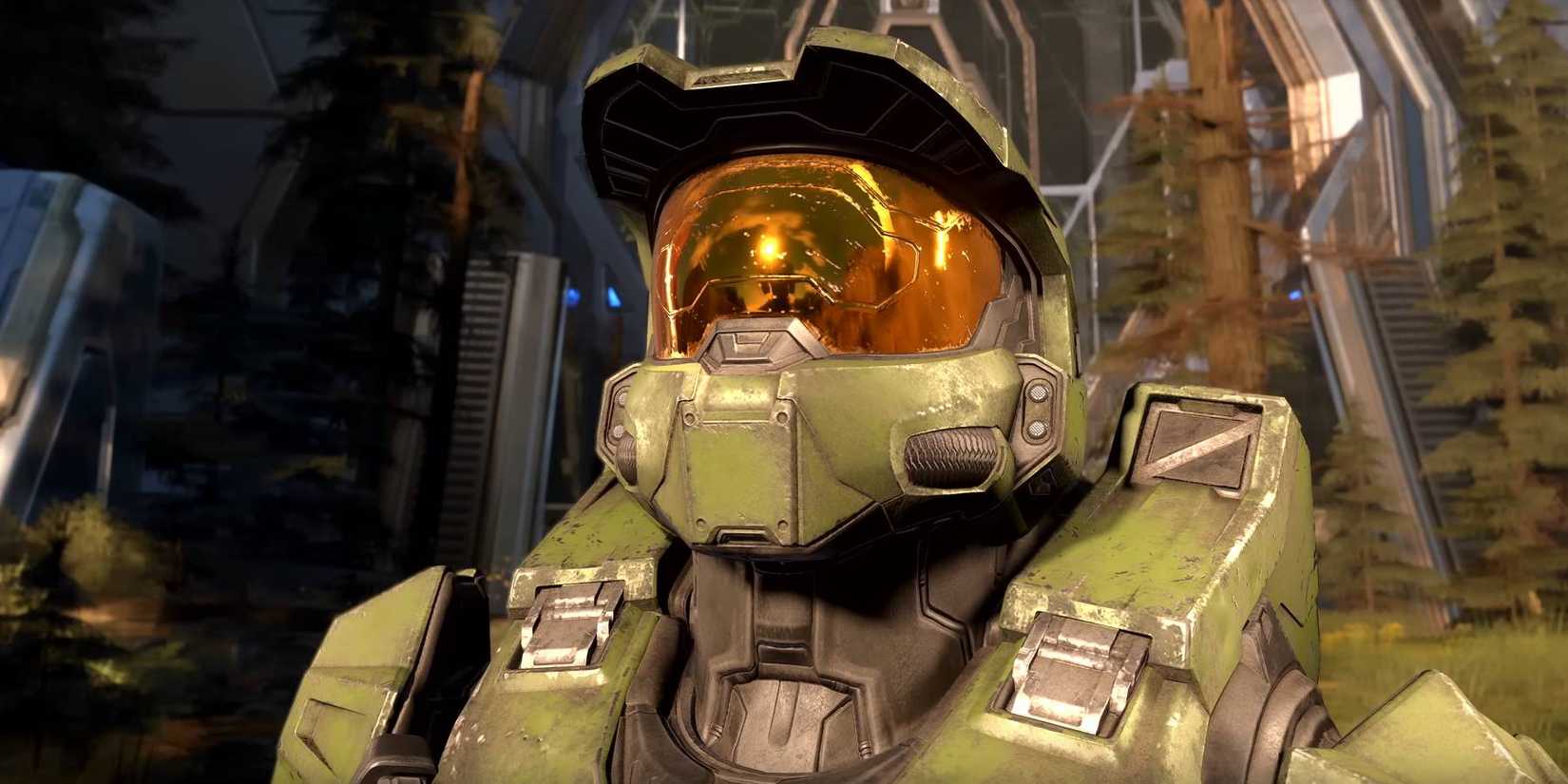 Halo Infinite Master Chief, olhando para o maior mundo do anel.