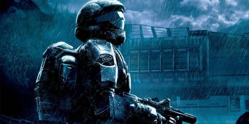 A arte principal para o halo 3 odst com um soldado ODST.